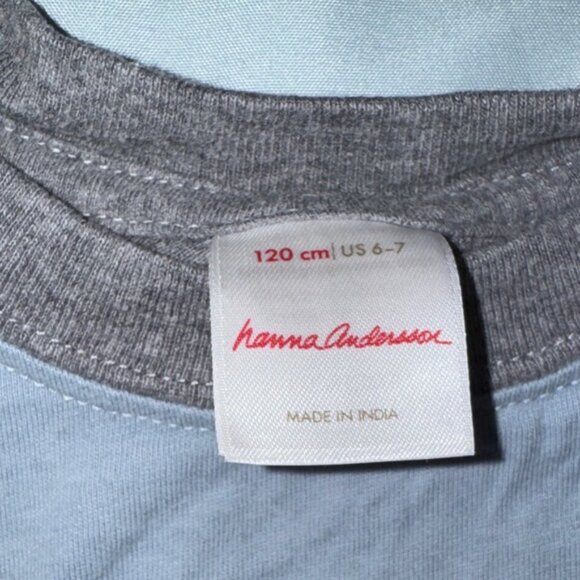 Hanna Andersson Blue and Gray Color Long Sleeve Tee - Picture 2 of 5